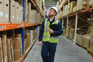 Warehouse Order Selector Checking Items in Stock
