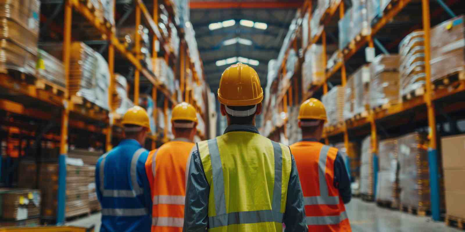 Traveling Team Entering in Warehouse for Work